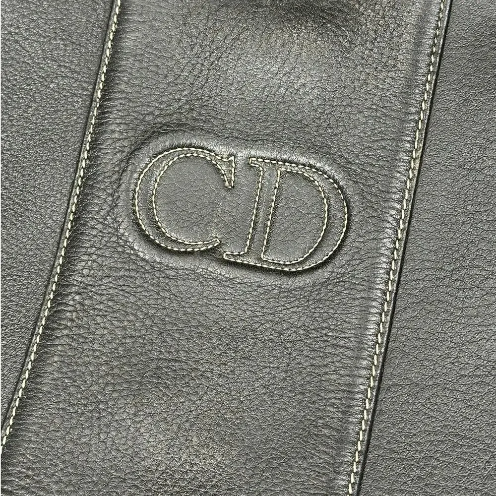 Christian Dior Vintage Black Leather Shoulder Bag - Picture 2 of 11